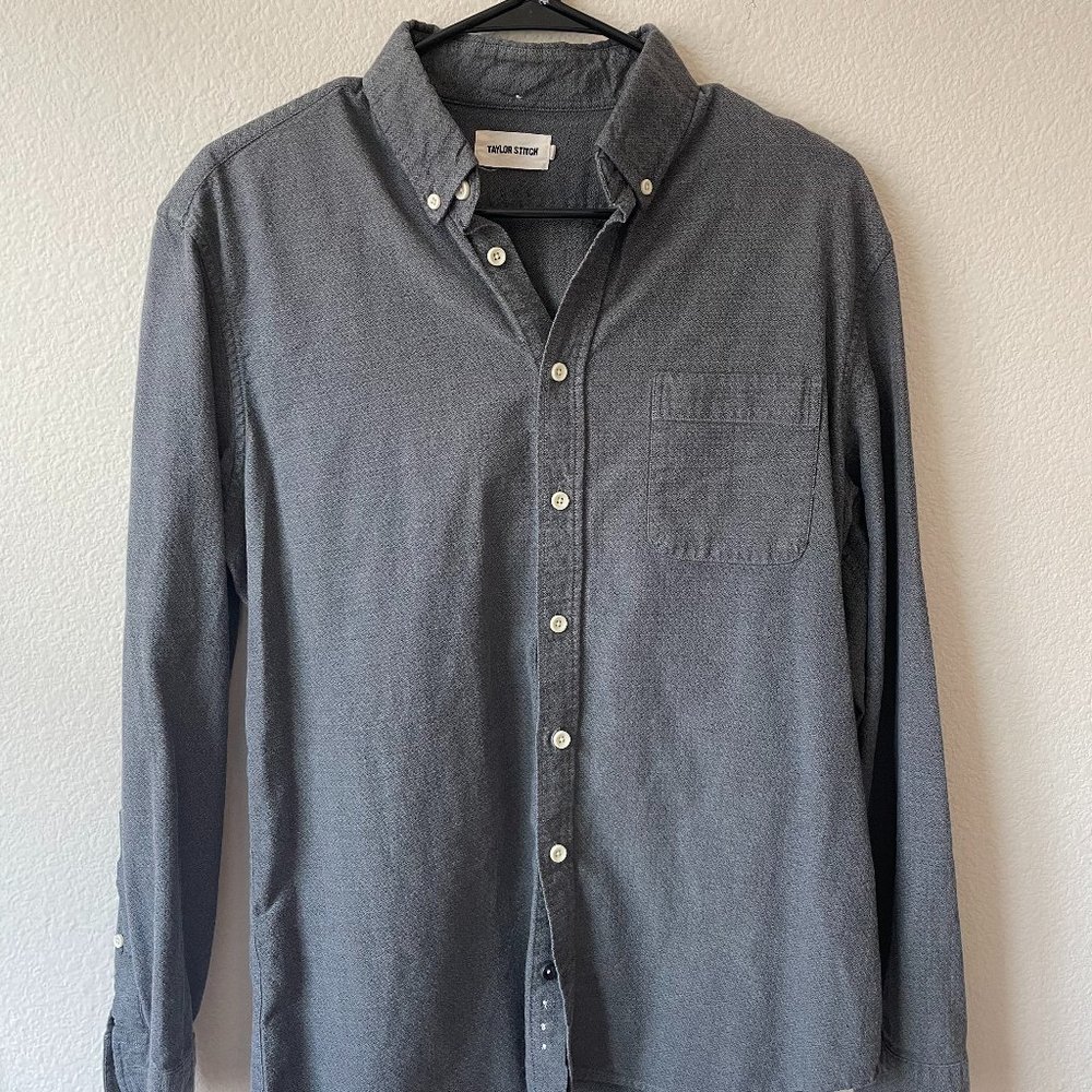 Taylor Stitch The Jack Casual Charcoal Grey Button-Down Shirt